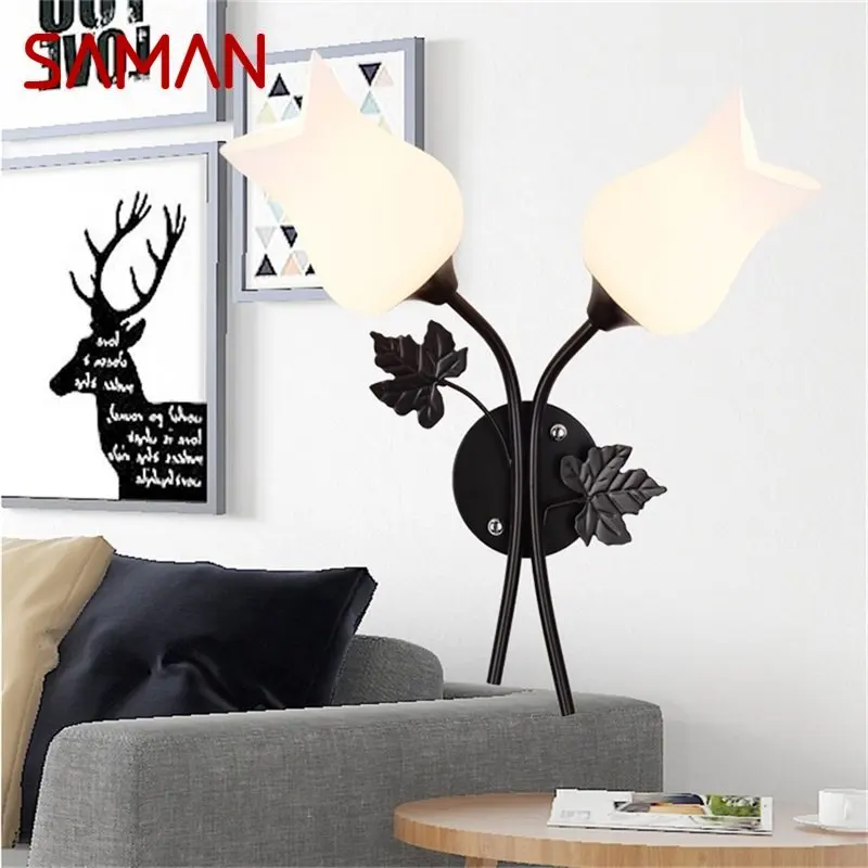 

SAMAN Wall Lamps Contemporary Creative LED Sconces Lights Flower Shape Indoor For Home Bedroom