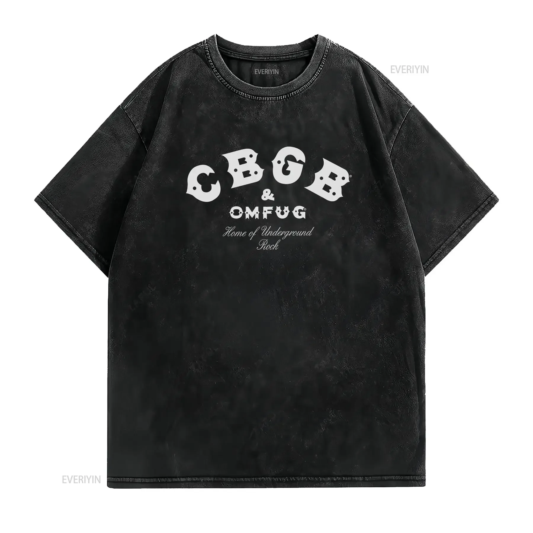 Фото Футболка CBGB OMFUG Classic Logo T Shirt Licensed Home Of Underground Rock, черная, винтажная, стильная, унисекс, стрейч, уличная одежда №2