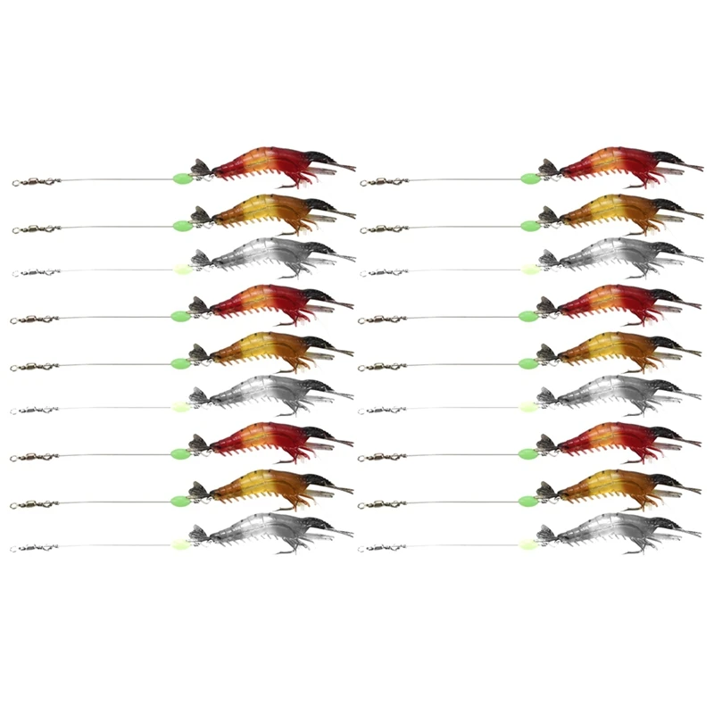 

Soft Lures Shrimp Bait Set, Freshwater/Saltwater, Trout Bass Salmon, 18Piece