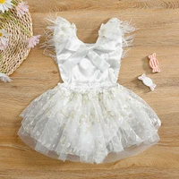summer toddler baby girls halterneck jumpsuit floral lace casual sleeveless princess bodysuit dress clothes