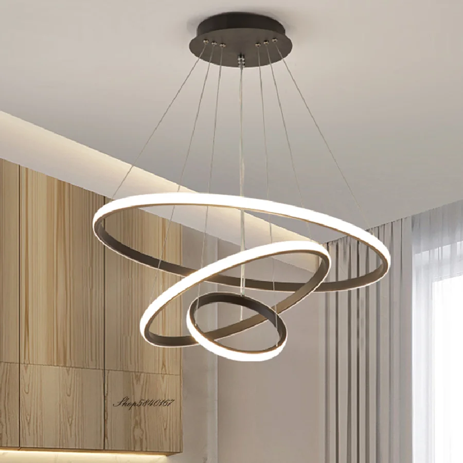 

Modern Led Rings Pendant Lights Designer Circle Ceiling Hanging Lamps for Living Room Bedroom Home Decor Dining Room Hanglamp