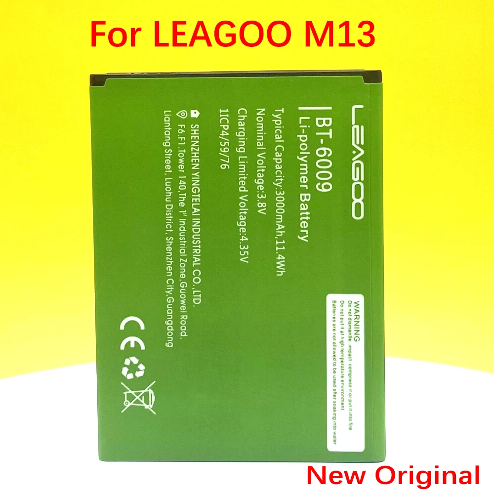 bt 6009 3000mah battery for leagoo m13 phone replacementtracking number free global shipping