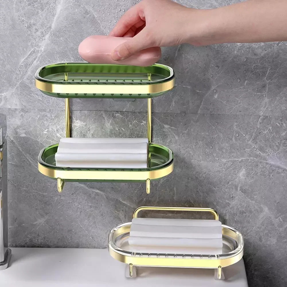 Dish Durable Anti-slip Mat Light Luxury Wall Mounted Soap Holder for Household