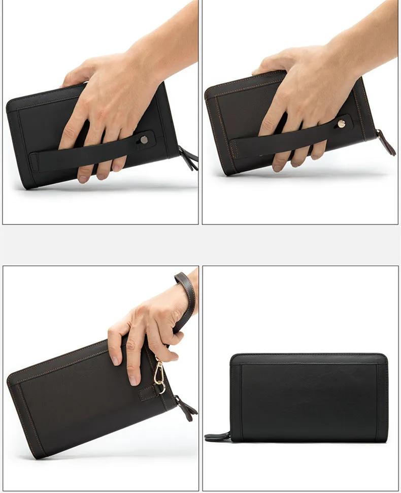 Fashion Leather Wallet Men Luxury Slim Coin Purse Business Foldable Wallet Man Card Holder Pocket Clutch Male Handbags Tote Bag