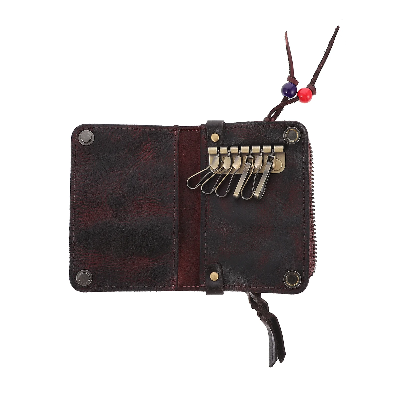 

Key Wallet Leathercar Case Genuinekeychain Pouch Holder Zipper Menkeyring Remote Storage Fob Hook Driving Licence Home Protector