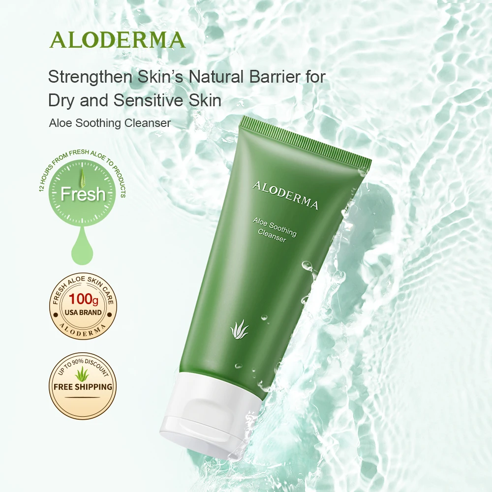 

Aloderma Soothing Facial Cleanser for Sensitive Skin Gentle Cleansing Cream with Nourishing Botanicals, Non-Irritating 100g