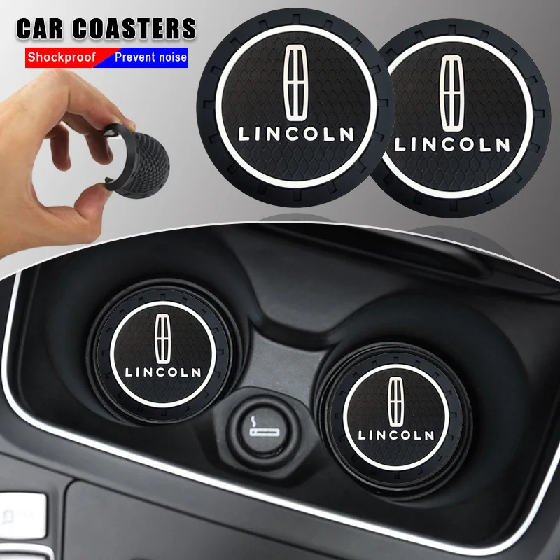 

Car Coasters PVC Anti Slip Coasters Cup Holder Insert for Lincoln Aviator MKS MKX Town MKC MKT MKZ Flyer Navigator 2 Accessories