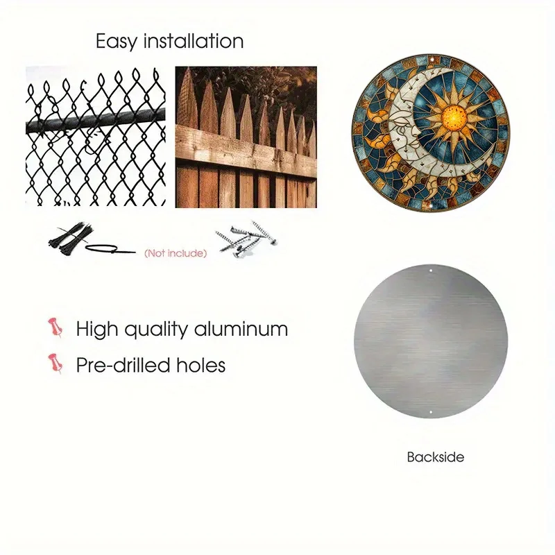 Весенний алюминиевый знак тема Солнца и Луны украшение из искусственного