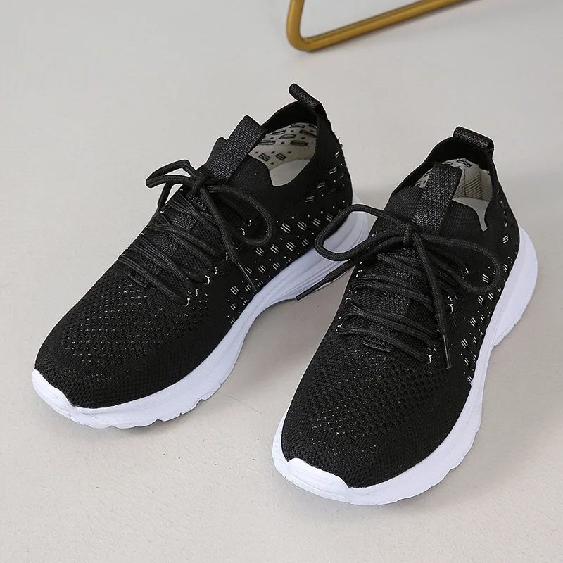 New large women's running mesh surface breathable casual fashion thick-soled women's light sports loafers vulcanized shoes