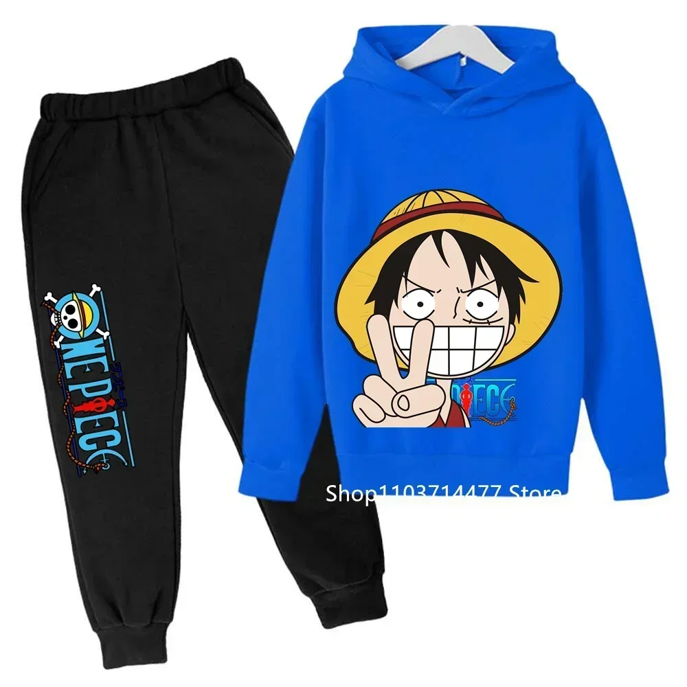 Лидер продаж цельный комплект с толстовкой детская одежда Луффи для мальчиков и
