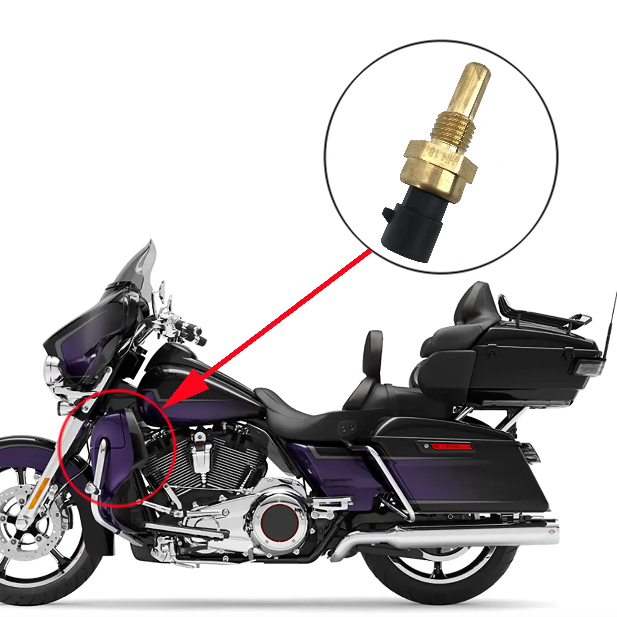 

Panical Motorcycle Radiator Sensor Switch Water Temperature Thermal For Harley-Davidson Glide 2014-2023