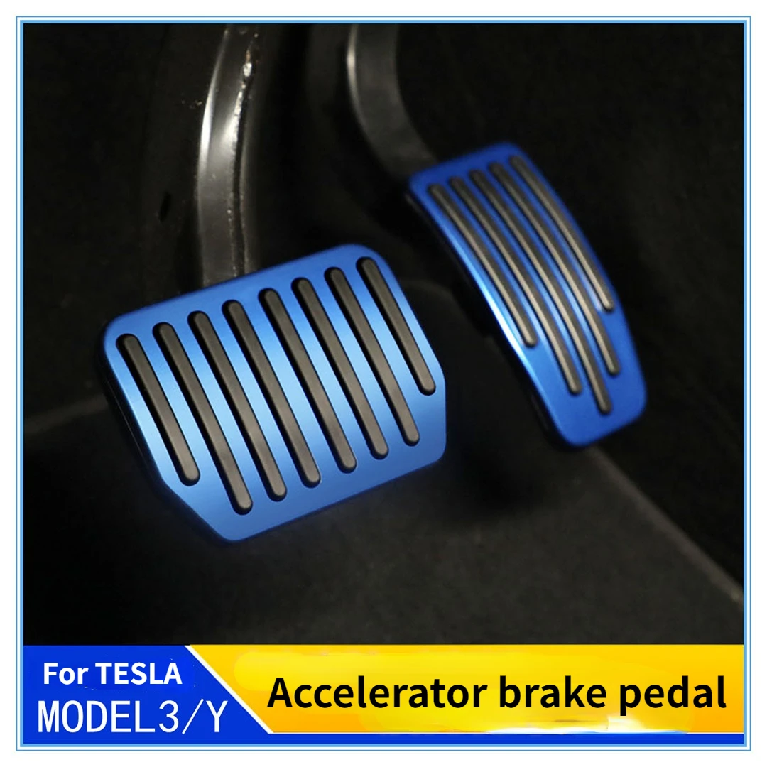 

2017-2022 Car Foot Pedal Pads Covers For Tesla Model 3 Y Accessories Aluminum Alloy Accelerator Brake Rest Pedal Three