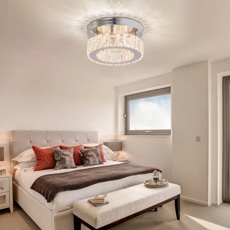 Современные блестящие потолочные светильники со стразами бытовая техника