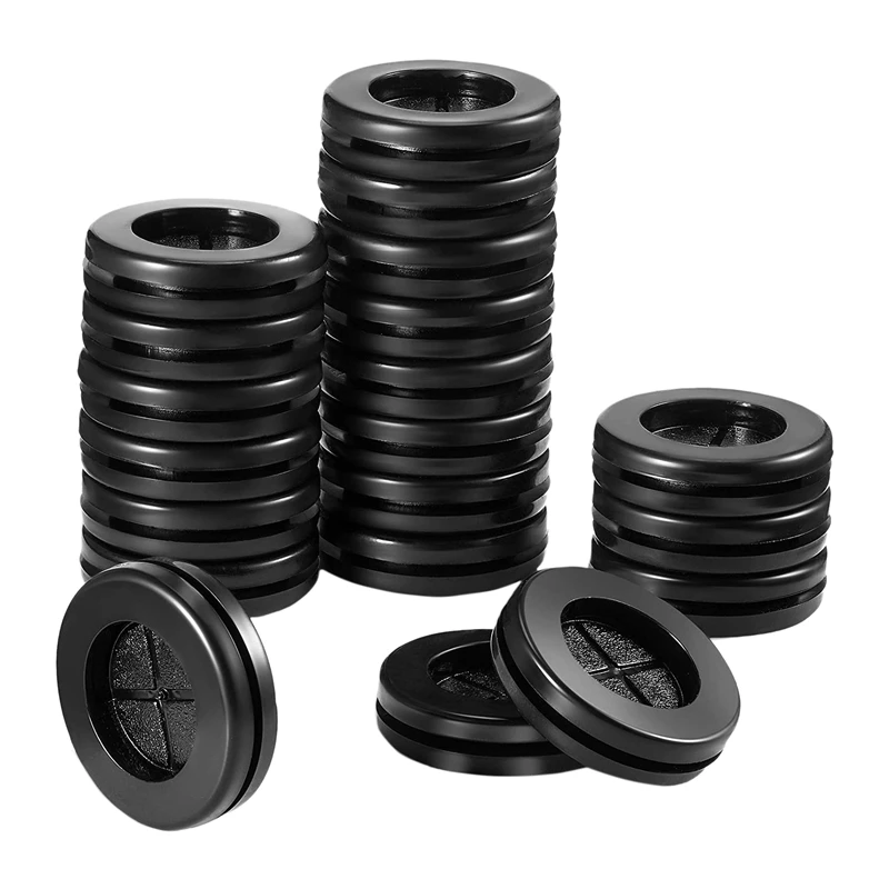 

50 Pcs 1 Inch Double-Sided Rubber Grommet Wire Protection Grommets Plug Synthetic Rubber Grommets For Firewall Plug