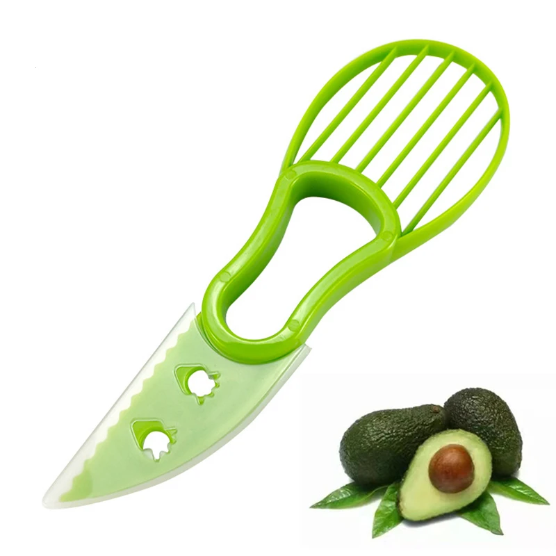 

3-in-1 Multi-Function Avocado Special Knife Kiwi Fruit Slicer Household Corer Fruit Cutter Pulp Separation Plastic Knife