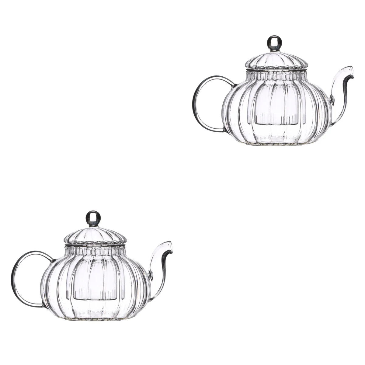 

2 pcs Heat-Resistant Tea Pot Kettle Tea Pot Pumpkin-Shape Tea Pot