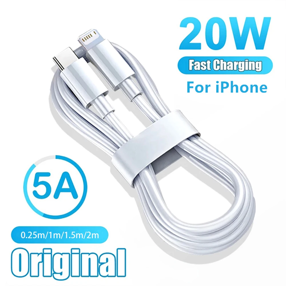 

20W Fast Charging Type C Charger Cable For iPhone 14 13 12 11 Pro X XR XS Max 6 7 8 Plus SE 2020 iPad Origin Data Cord Long Line