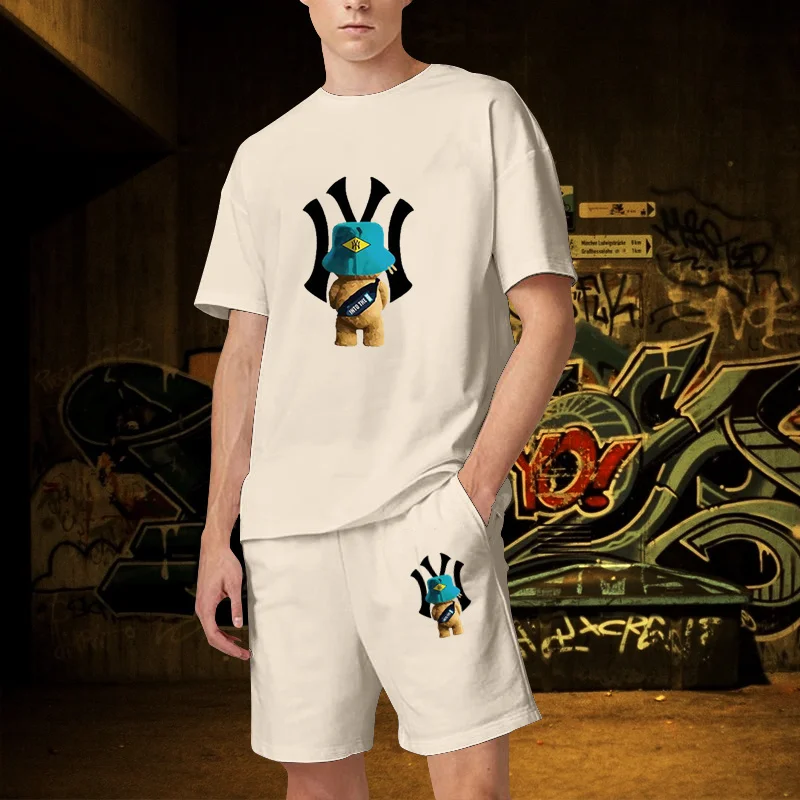 Cotton Set 2023 Summer Tracksuit Set Men Oversized Cloth High Quality Luxury Brand TShirts Shorts Sets 2 Piece Outfits for Men