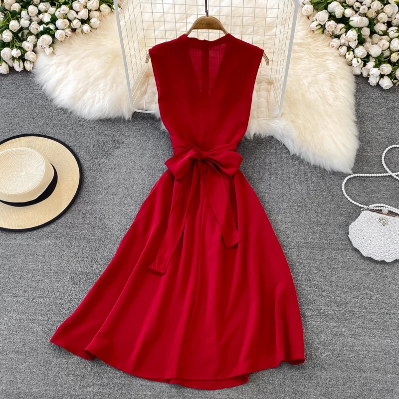 Платье-миди женское с V-образным вырезом вечерние ний бандажный сарафан во