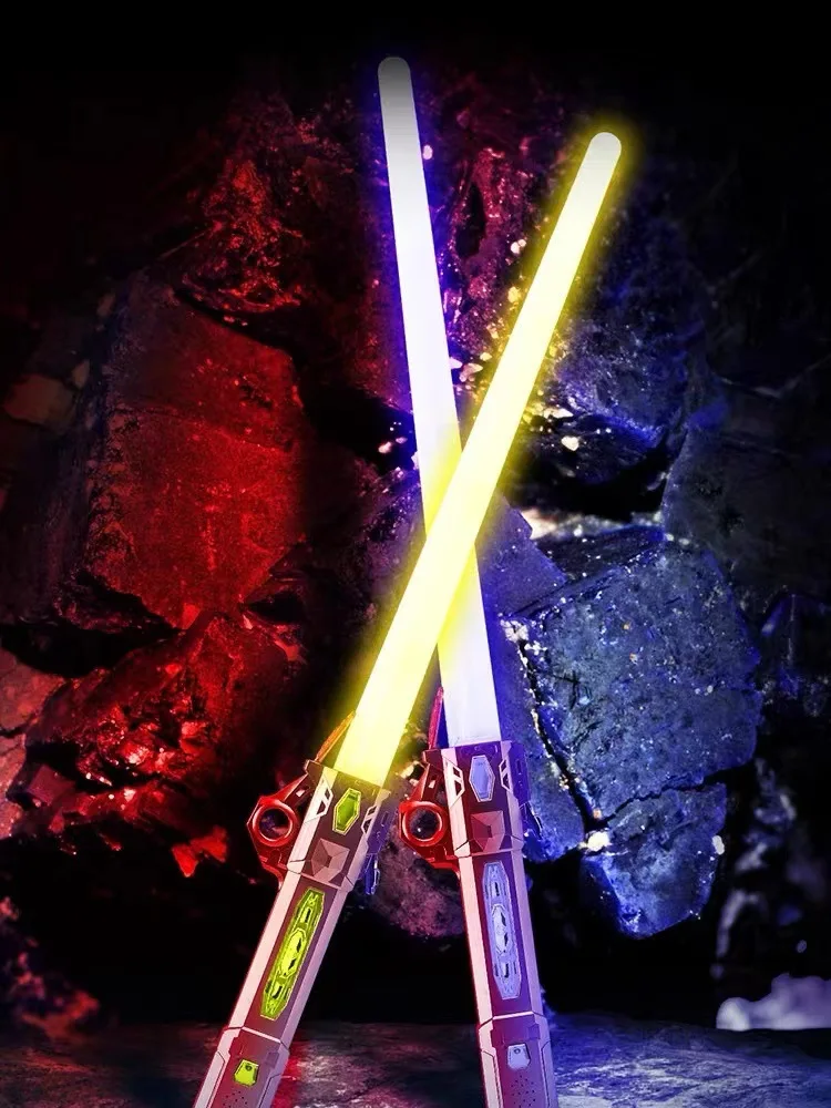 

Laser 7color Lightsaber Boy Gril Toys Darth Vaders Sword Cosplay Bow Toy Double Light Saber spinning Sword Toys Laser Xmas Gift