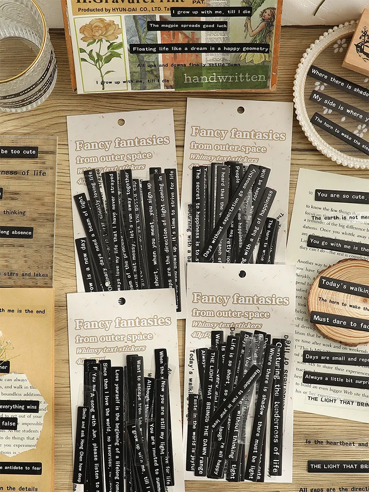 40 наклеек в винтажном стиле черный английский декоративный альбом сделай сам