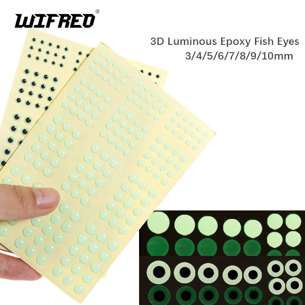 

Wifreo 69/183pcs Luminous 3D Epoxy Fish Eyes 3D Glow in Dark Lure Eyes for Streamer Flies Saltwater Jig Bait Making Material