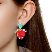 missvikki gorgeous trendy heart drop earrings for luxury dubai women girl summer beach party jewelry luxury eye catching 2022