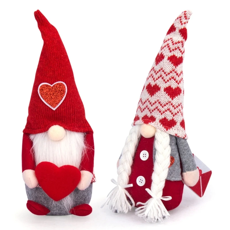 

Valentines Day Gnome Plush Faceless for Wedding Home Table Ornaments Gift D0LD