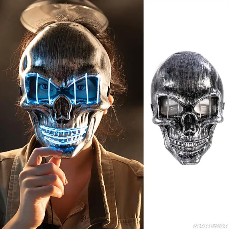

Маска для Хэллоуина, мужская и женская светящаяся маска с черепом, аксессуары для костюма для вечеринки на Хэллоуин, страшная маска смерти, Прямая поставка