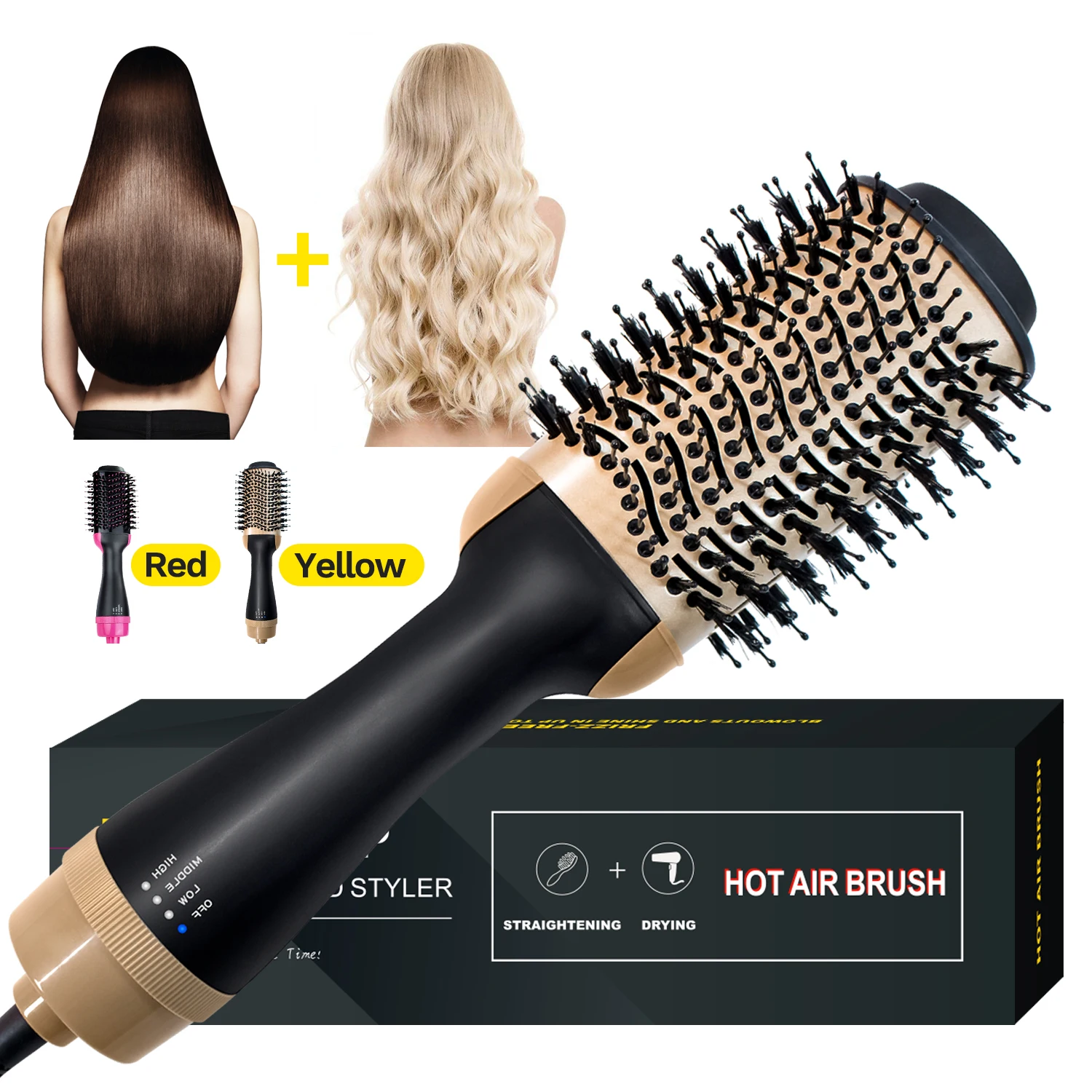 

Electric Hair Dryer Brush 3 In 1 Hair Blower Brush Blow Dryer Comb One Step Hairdryer Styler Hair Curler Straightening Comb