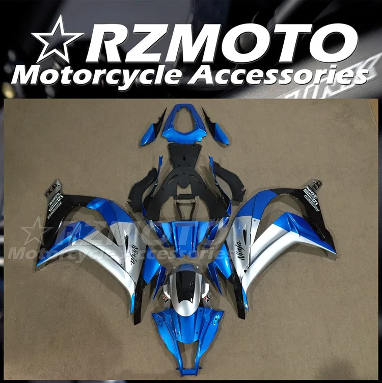 

New ABS Fairings Kit Fit For Kawasaki Ninja ZX-10R 2011 2012 2013 2014 2015 11 12 13 14 15 Fairing Bodywork Set Blue Silver