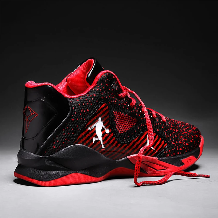 Black Red Professional Basketball Shoes Jordans Men Basketball Sneakers Anti-skid High-top Mesh Breathable Basketball Boots