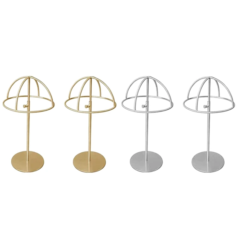 

2Pcs Hat Display Rack, Sturdy Adjustable Cap / Wig Holder,Freestanding Hat Display Stand, Durable Stainless Steel