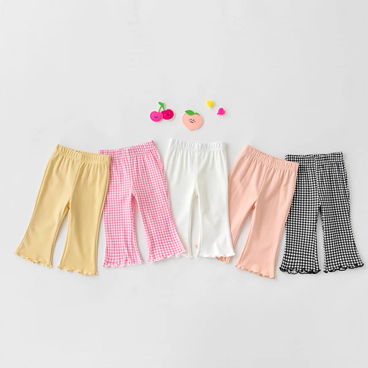 

Girls Trousers Cotton Flare Pants for Infant New Spring Summer InfantGirls Casual Trouser Baby Girl's Plaid Flared Pant