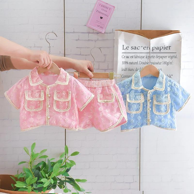 Girls 1 To 6 Years Clothing Sets Summer Children Fashion Sleeveless Shirts Shorts 2pcs Tracksuits For Baby Kids Party Suits 2022