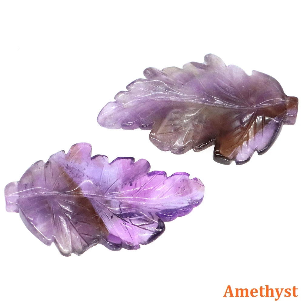 Leaf Shape Gems Stone Pendant For Women Quartz Healing Crystal Necklace Birthday Wedding Handmade Charm Jewelry Accessory Gifts