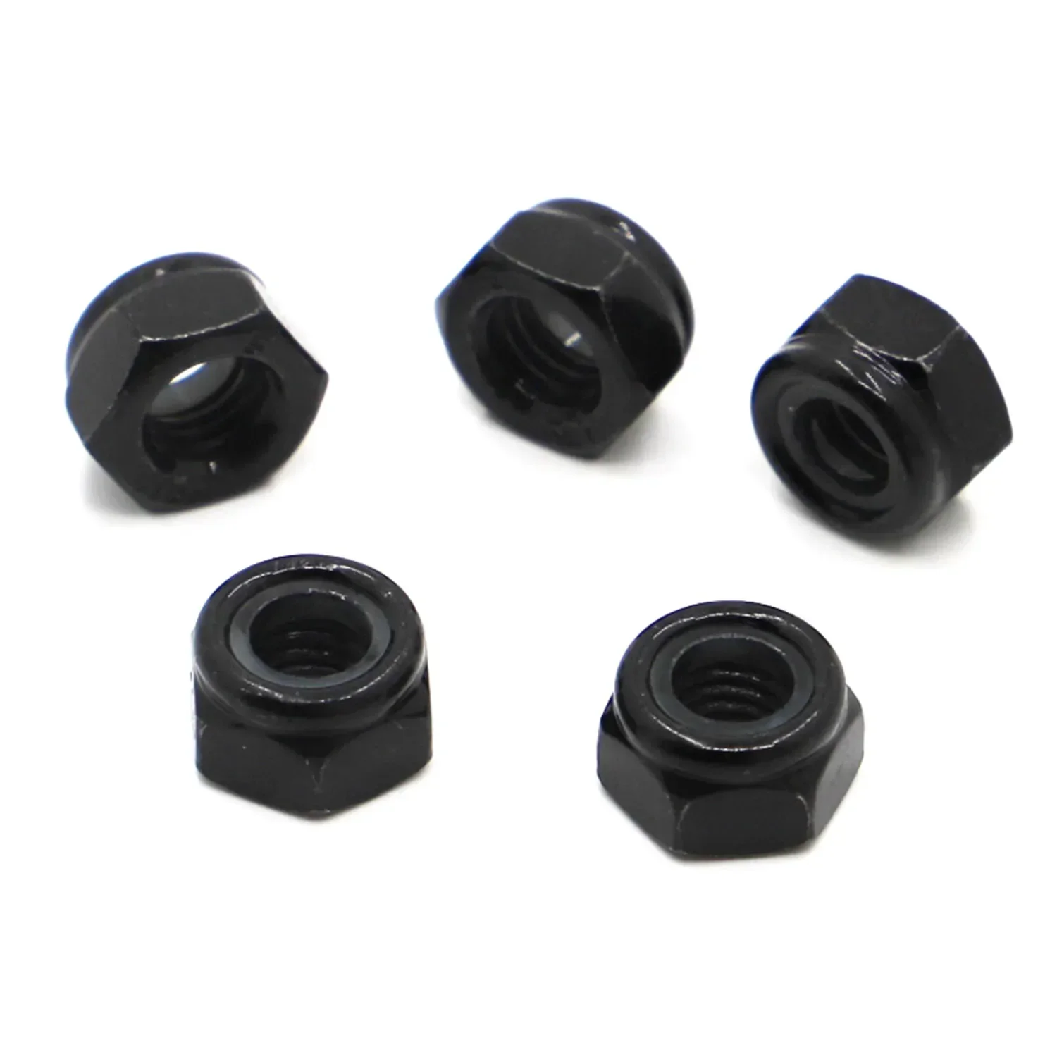 

JIYUMAOYI Шестигранные нейлоновые самоконтрящиеся гайки M2-M16 черные