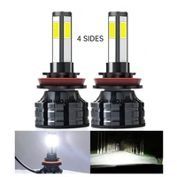 h11 led car headlights 12v 4sided headlamps h8 50w canbus auto lamp 6000k 2bulbs kit 20000lm brighter simple install longer life