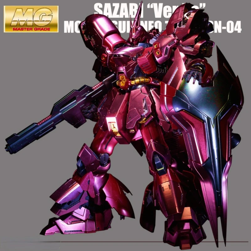 

Аниме наружный Gundam металлический цвет MG1/100 Sazabi Kasha гальваническое покрытие Зеленый попугай сборка модель фотоподарок