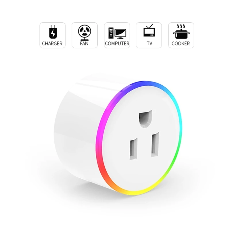 

Wifi LED RGB Dimmable Socket Timing Switches Wireless Plug Voice Control Electrical Outlet Socket EU/US/UK Replacement