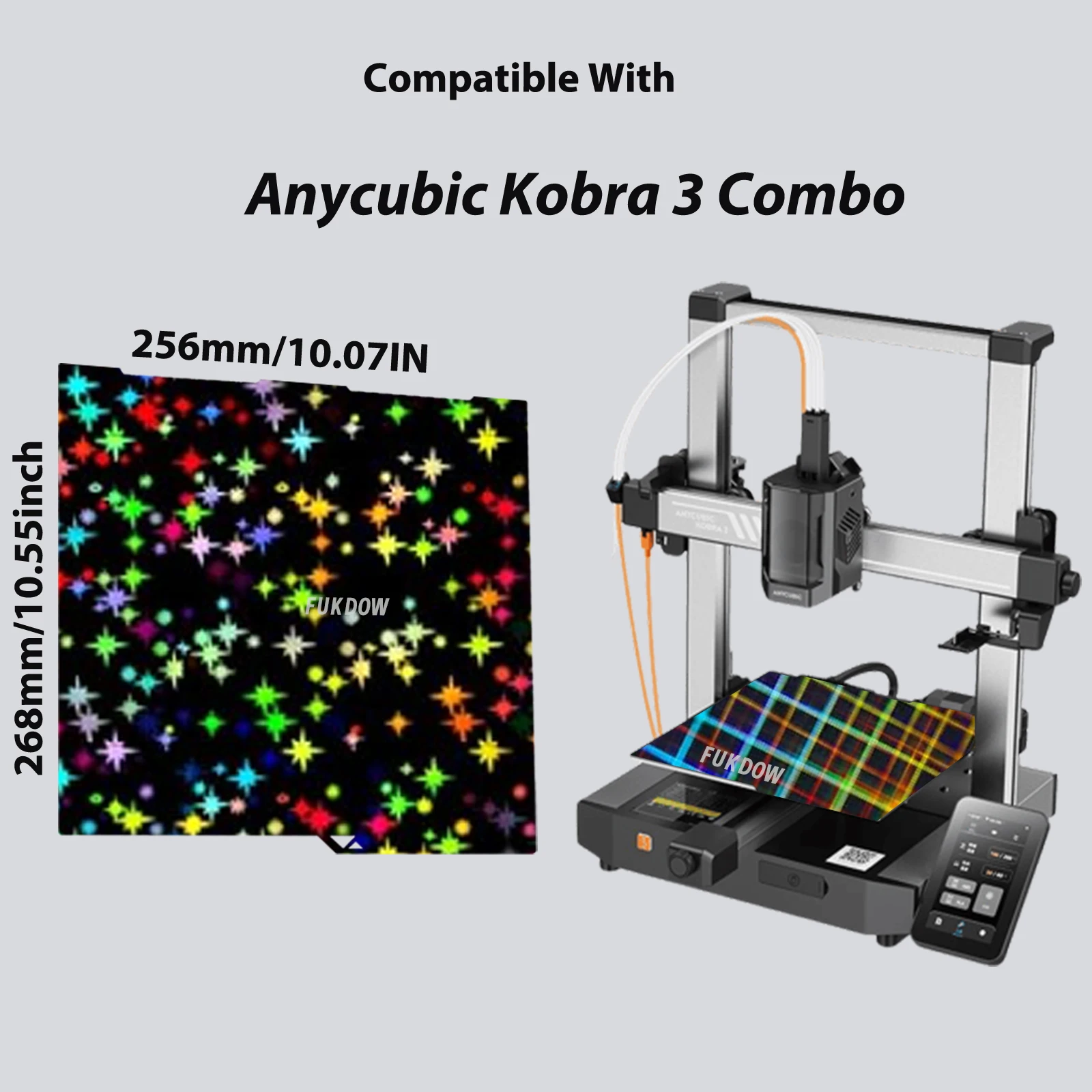 Комбинированная сборная пластина для Anycubic kobra 3 256x26 8 пружинный стальной лист PEO PET