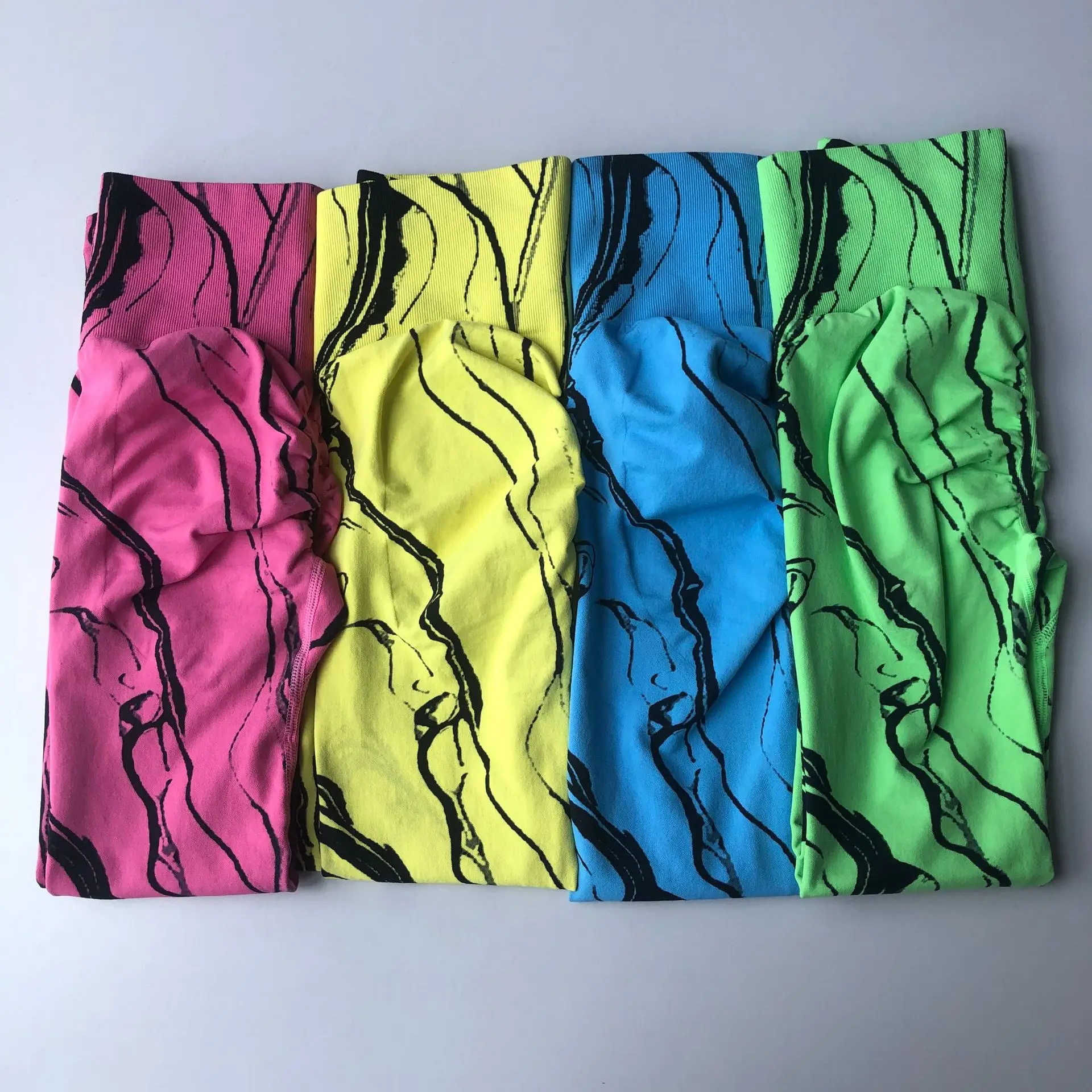 Women Fitness Sportswear Tight Leggings Gym Sports Fitness Breathable High Waisted Tie Dye Sexy Yoga Pants Butt Lift Leggings