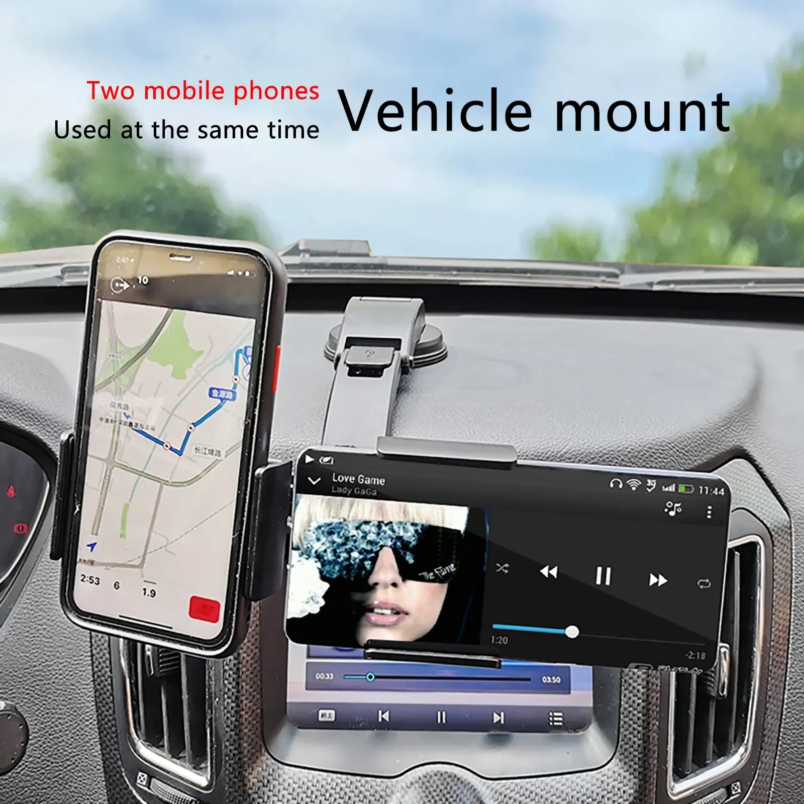 

360-degree Folding Smartphone Stands Car Bracket Holder Dashboard Support For Auto Mobile Fixed Brackets