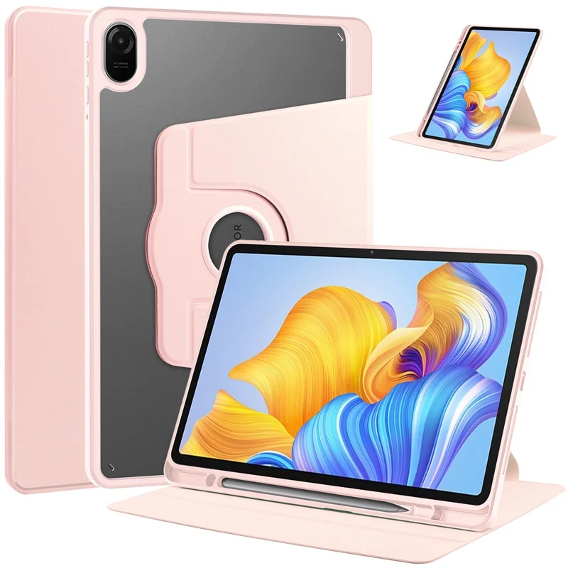 

For Honor Pad 8 Case 12 Inch HEY-W09 360 Rotation Clear Hard Back with Pen Holder for Honor Pad V8 Pro 12.1 ROD-W09 Cover