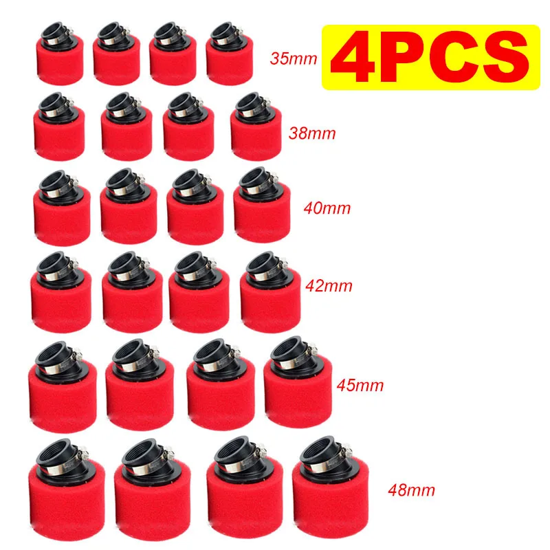 

4 шт., губка для очистки воздушного фильтра, 35/38/40/42/45/48 мм