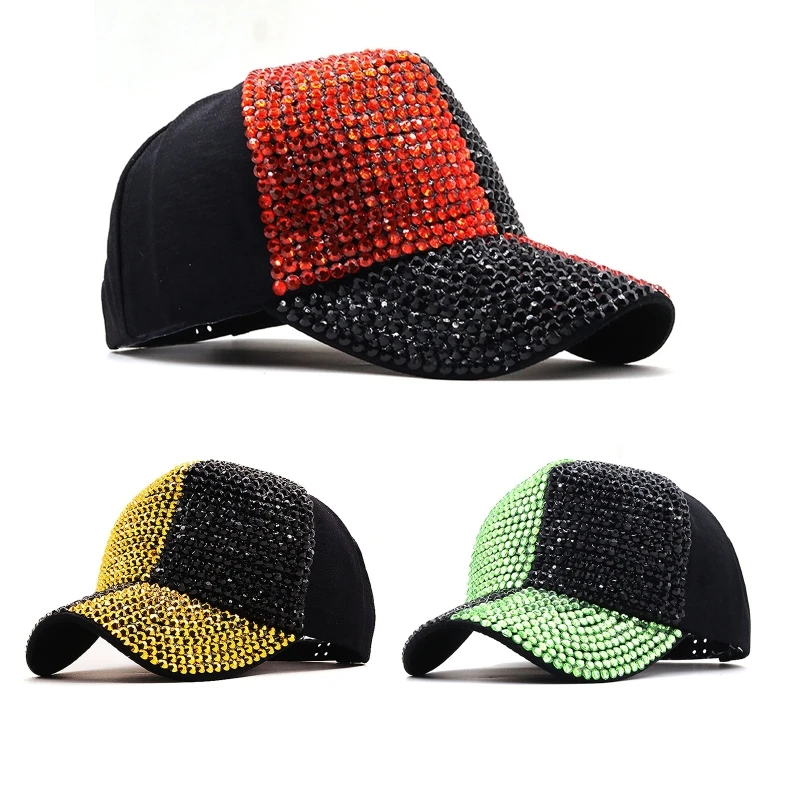 

Girls Boys Fashion Casual Baseball Cap Shiny for rhinestone Cotton Breathable Ha