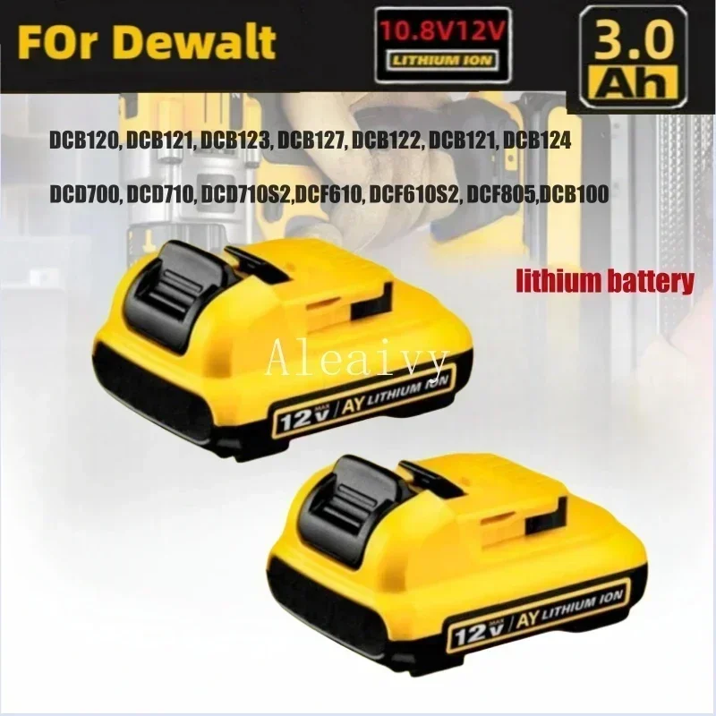 Замена литий-ионной батареи 3 0 Ач 10 8 В 12 для DeWalt DCB120 DCB123 DCB122 DCB127 DCB124 перезаряжаемые