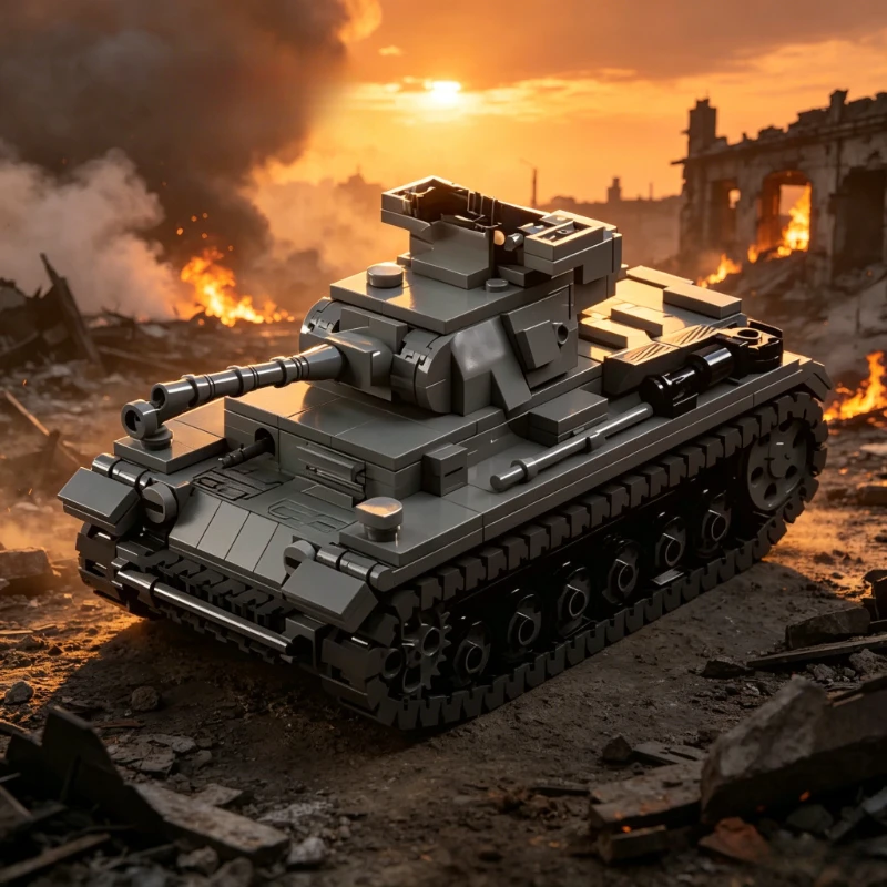 Фото Конструктор MOC WW2: Тяжелый танк F-типа времен Второй мировой войны, модель военной техники, DIY-набор для сборки, развивающая игрушка для мальчиков, креативный подарок №1
