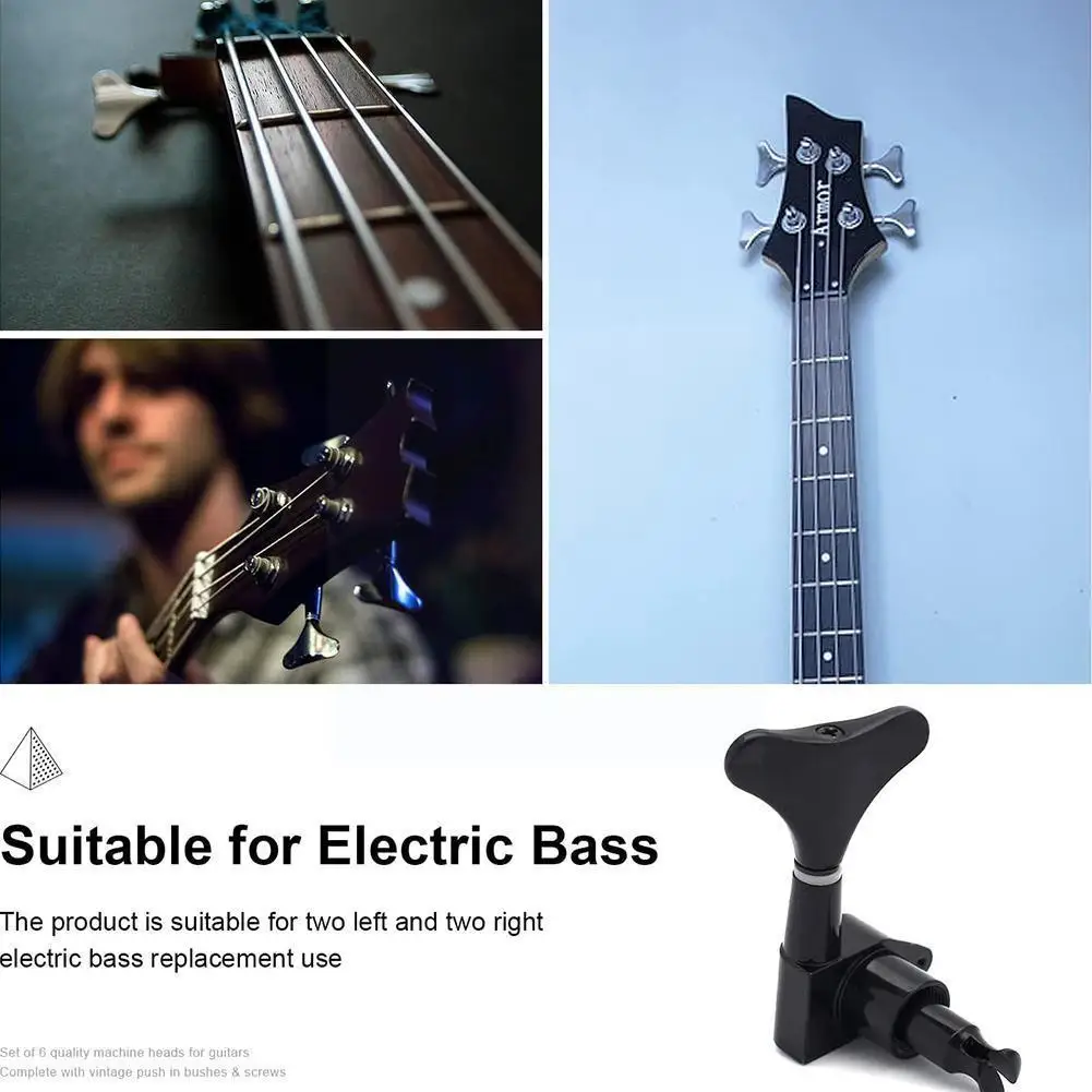 

4pcs Bass Guitar-Bass Tuners Chrome Machine Heads Bass Accessories W0Q1