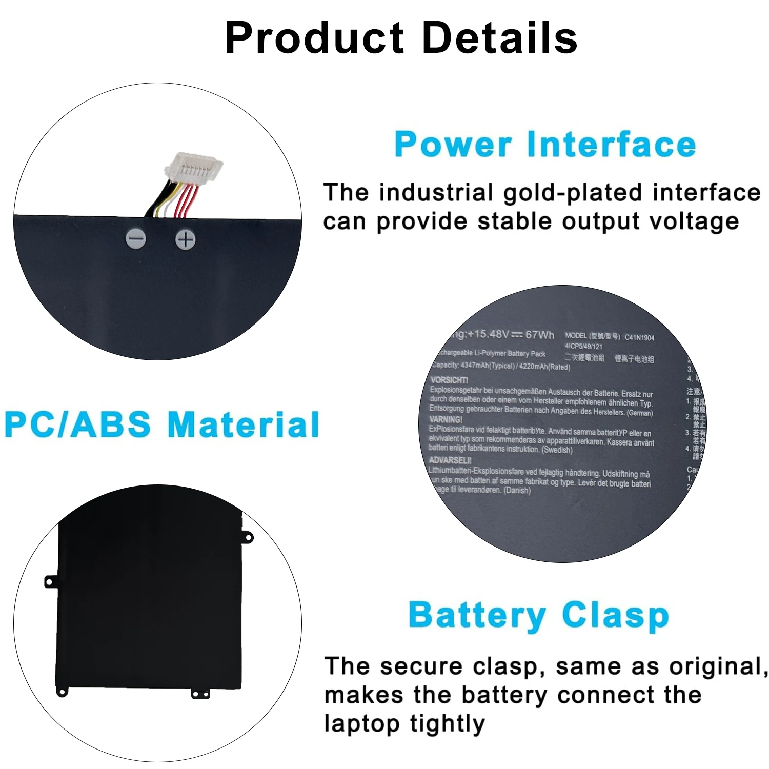 Фото Новый аккумулятор для ноутбука C41N1904 C41N1904-1 ASUS Zenbook Flip 13 14 UX363EA UX363JA UX393EA UX393JA UX325EA UX425JA UM425IA X435EA №2